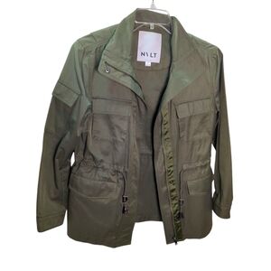 NVLT Cinch Waist Field Jacket in Olive Khaki SIZE Small